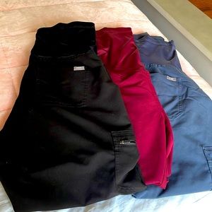 3 pairs of figs maternity pants scrubs